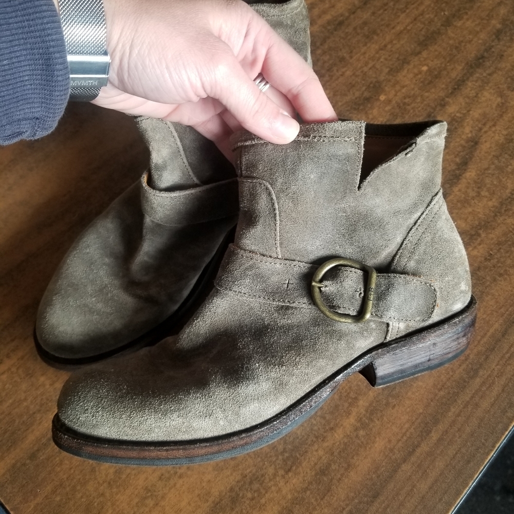 Florentini + Baker suede moto boots